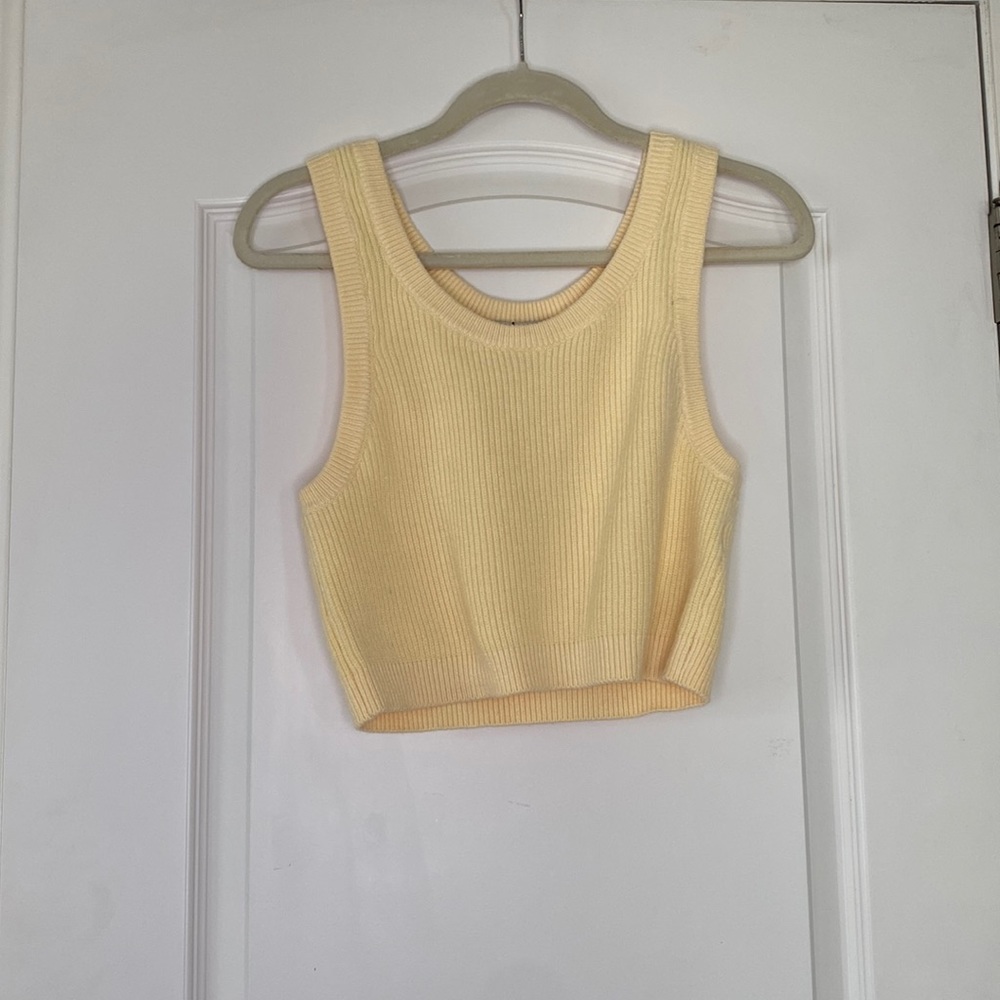 Zara Yellow Cropped Sweater